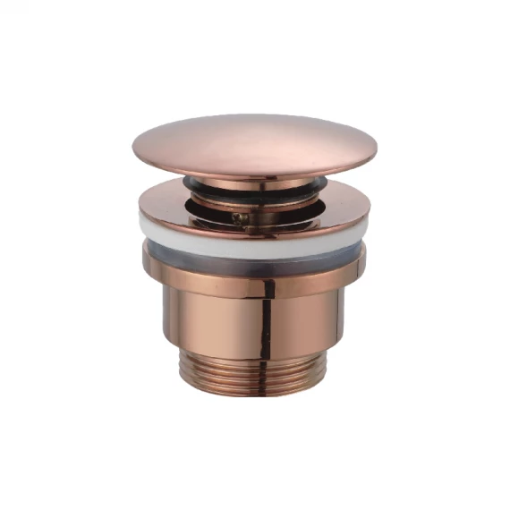 Донный клапан клик-клак ø1¼" для раковин с переливом или без imex vcc023 brushed rose gold pvd