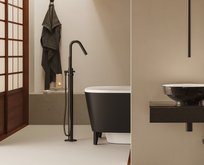 Напольный смеситель origin, матовый черный