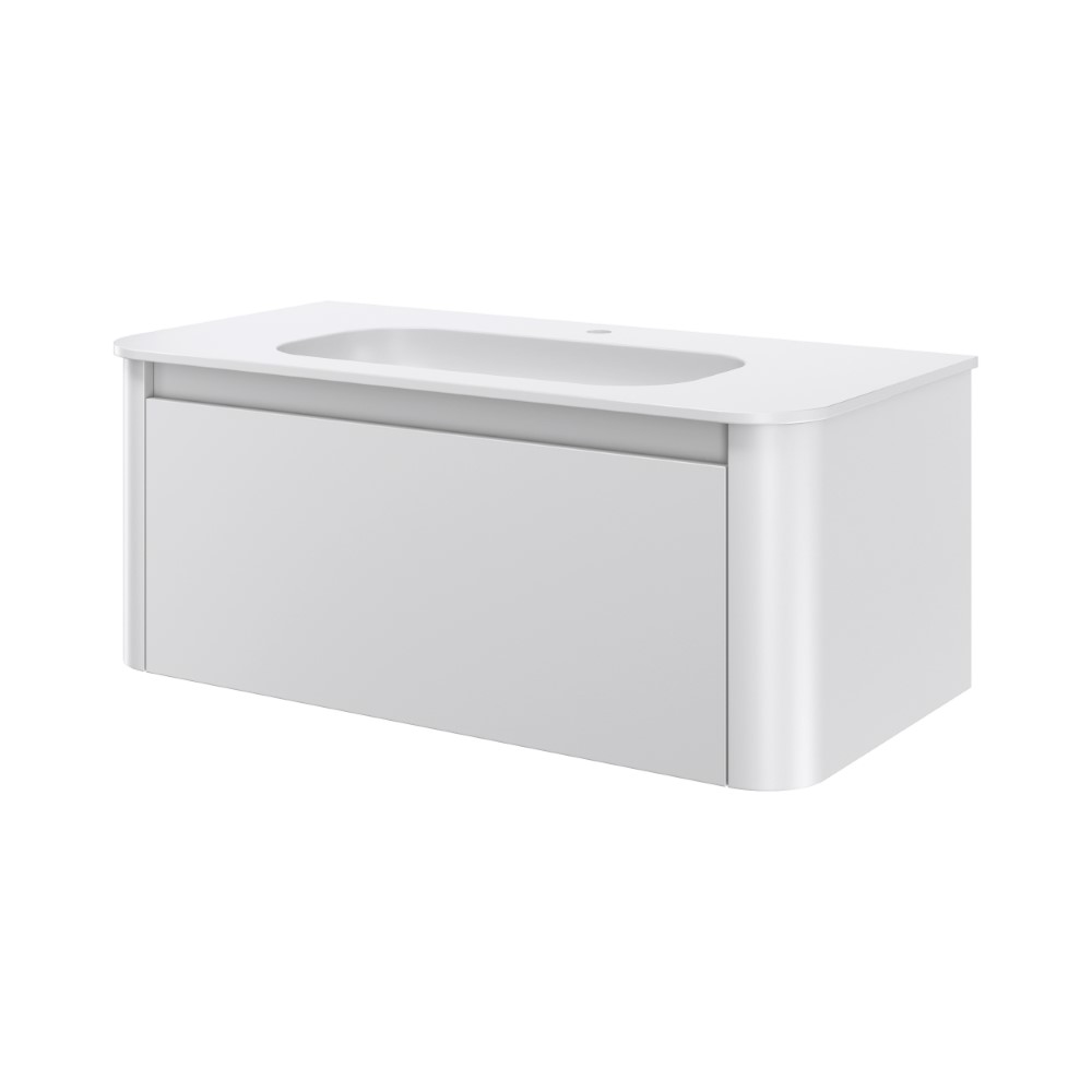 Тумба c раковиной voi 100см matt white