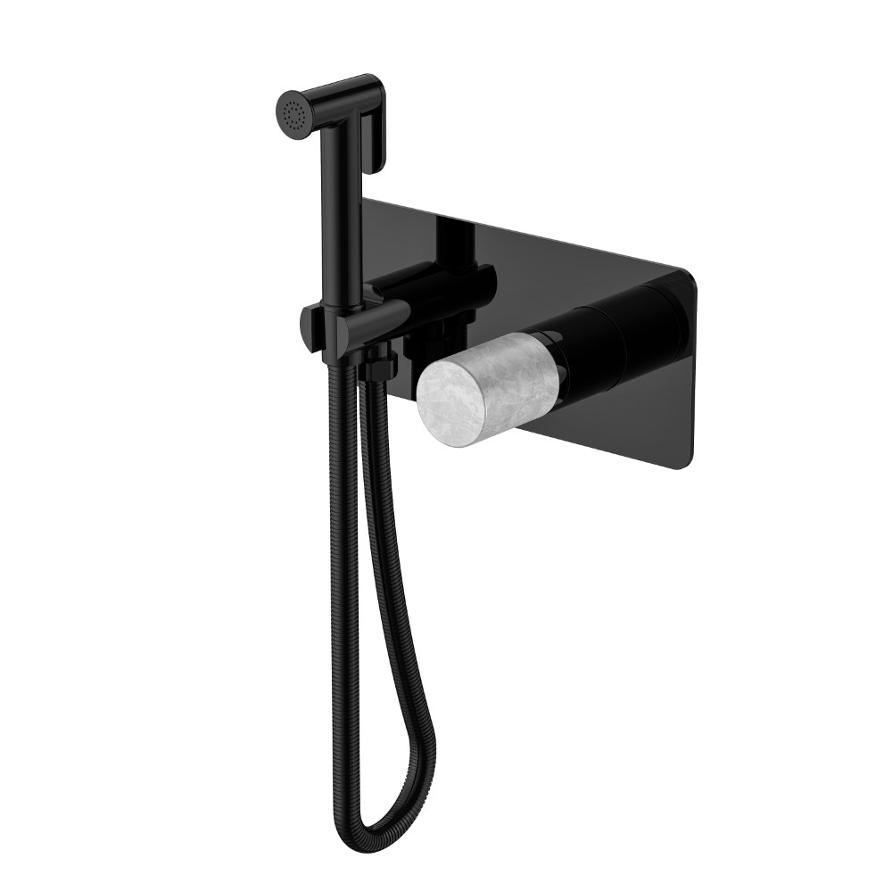 Смеситель гигиенический STICK SHINE GUN METAL MARBLE GREY
