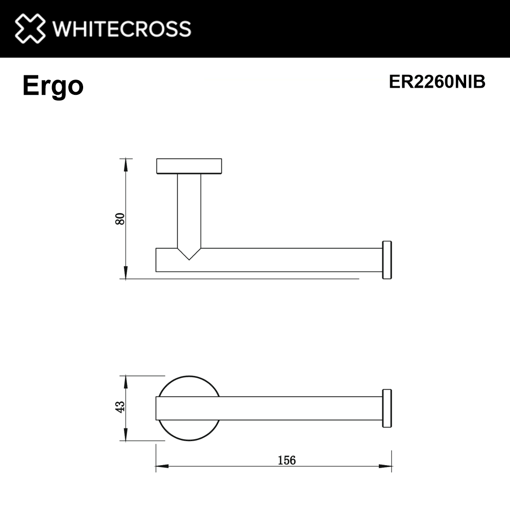 Держатель туалетной бумаги whitecross ergo er2260nib (брашированный никель)