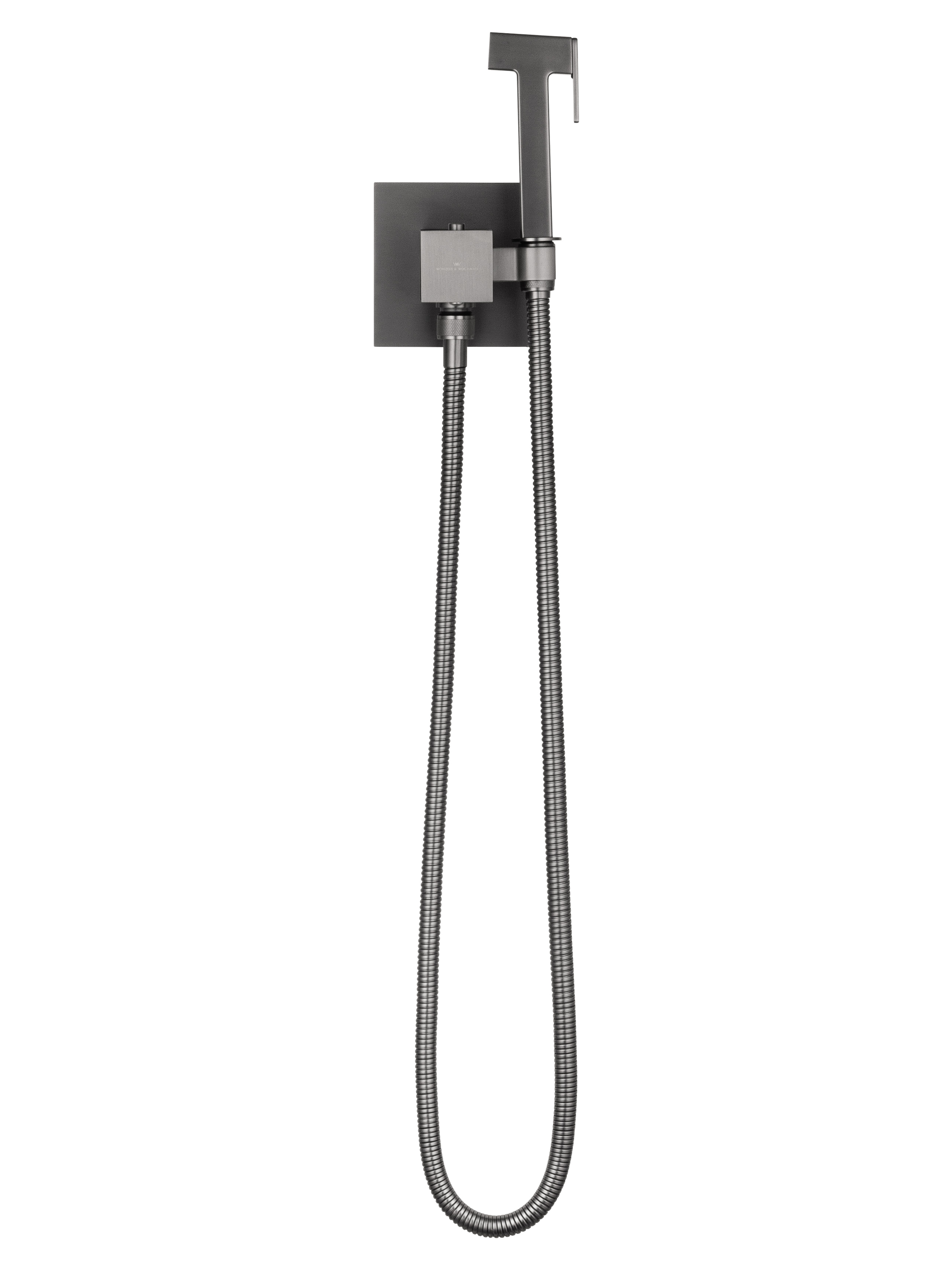 Смеситель с гигиеническим душем и термостатом встраиваемый wonzon & woghand, темный графит (ww-88829910-bgm)