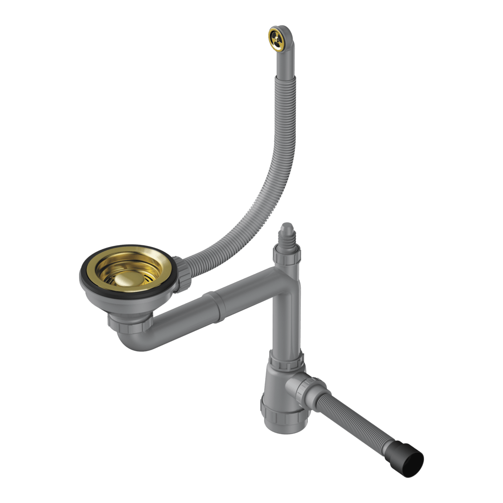 Арматура для одночашевых моек с круглым переливом золото omoikiri wk-1-r-g