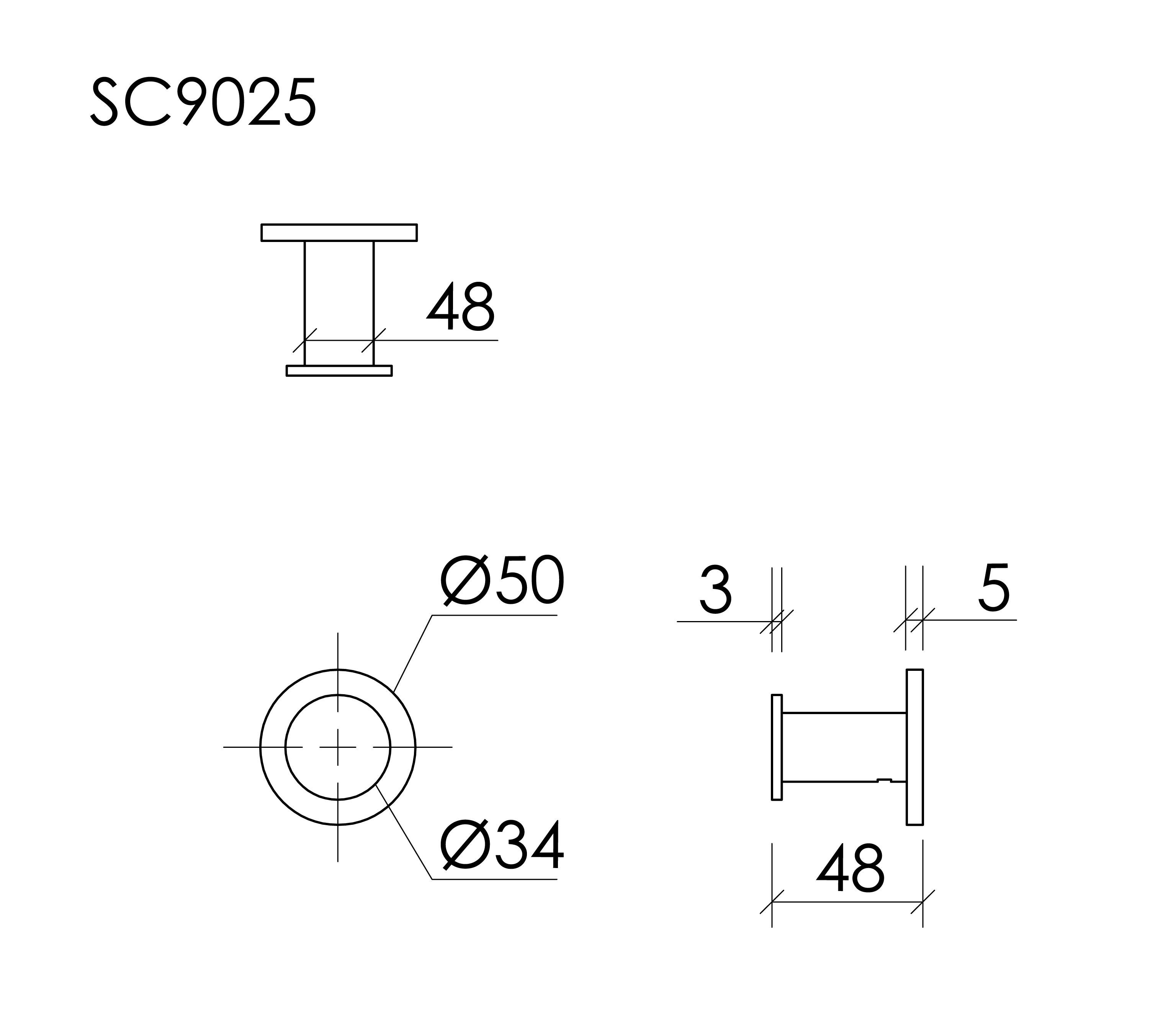 Крючок sancos base, хром, арт. sc9025ch
