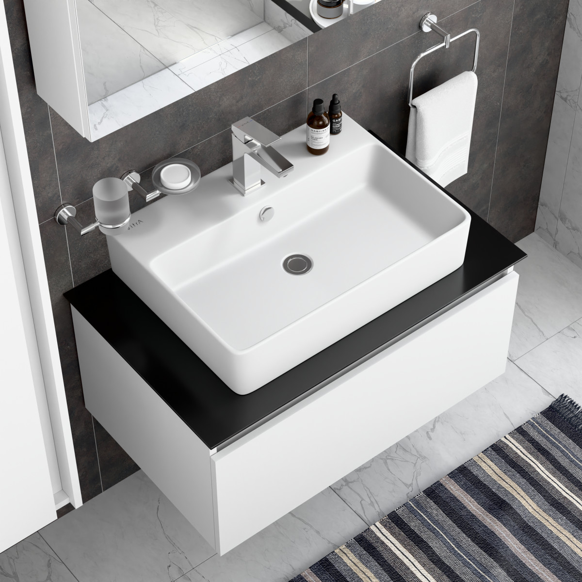 Смеситель для раковины VitrA Minimax Square A43720EXP однорычажный хром латунь