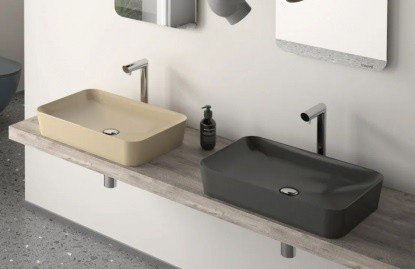 Creavit ultra ul060-00bm00e-0000 раковина накладная 600*400 мм (базальт матовый)