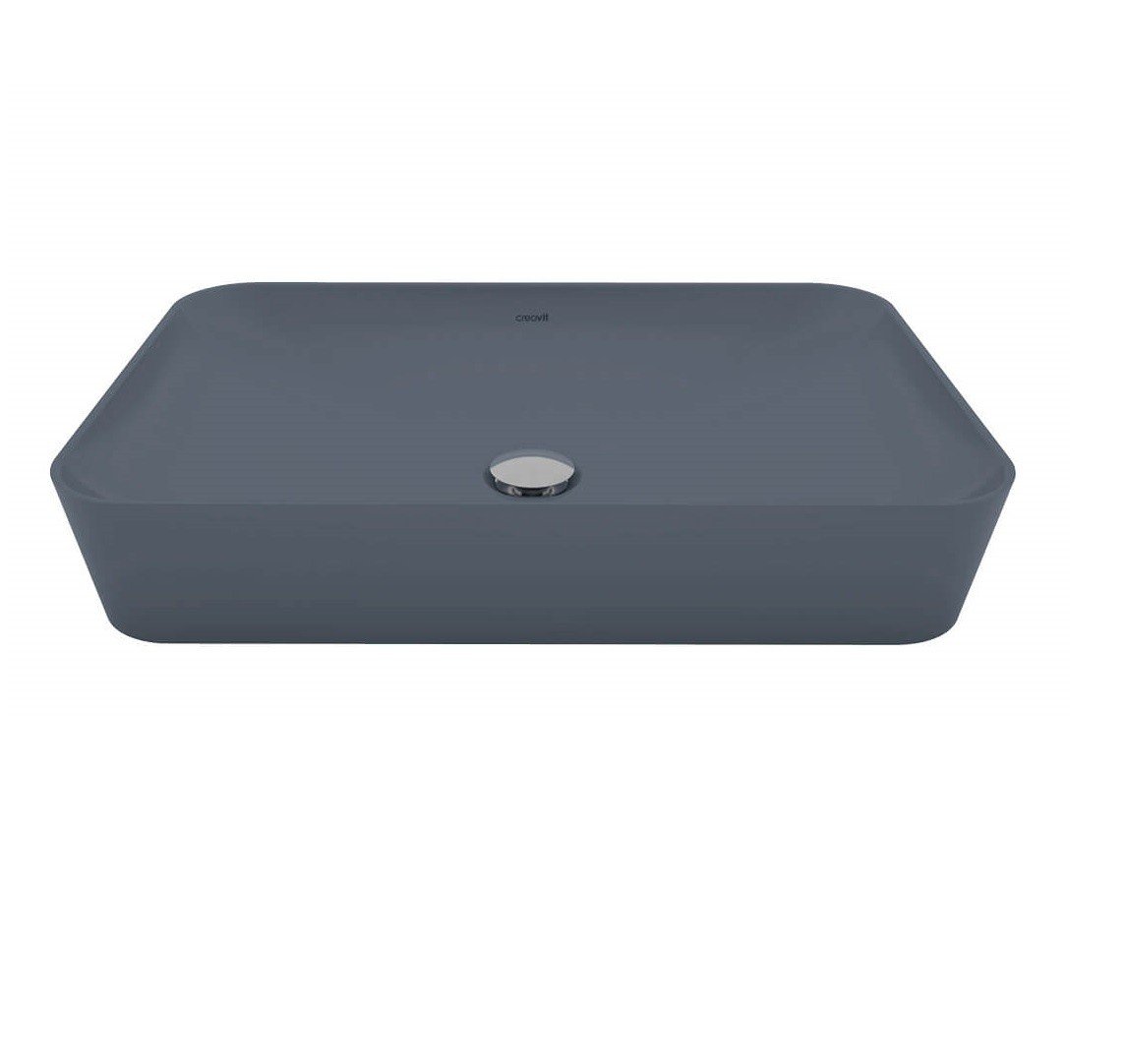 Creavit ultra ul060-00bm00e-0000 раковина накладная 600*400 мм (базальт матовый)