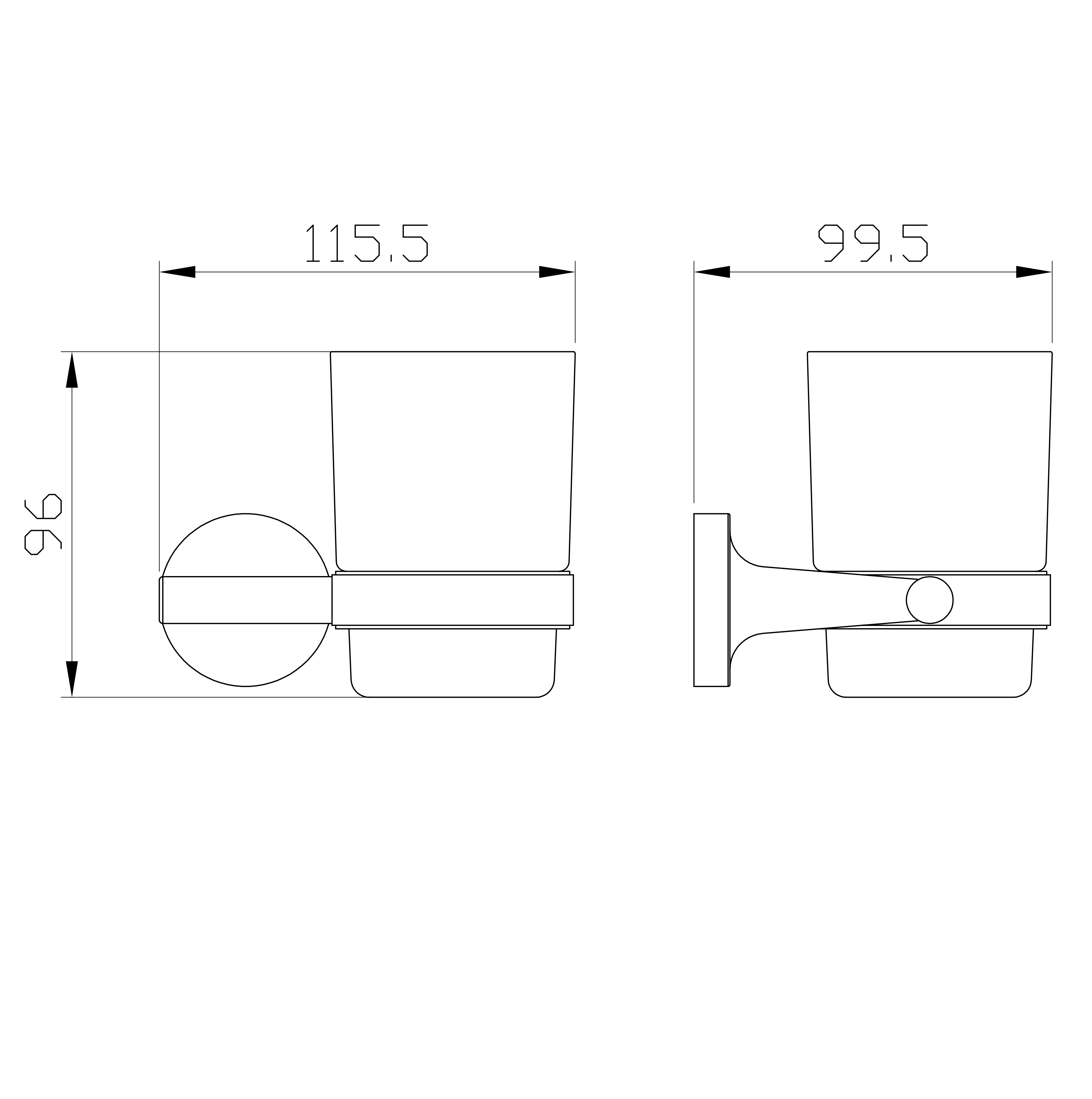 Стакан для зубных щеток с держателем wonzon & woghand simple, хром (ww-6521)