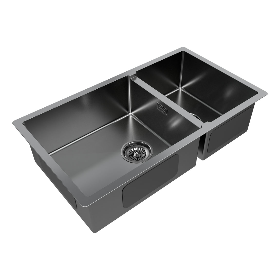 Мойка нерж. сталь gerberg 78/2s uni, pm227844-gm, вороненая сталь, 780х440мм, paulmark