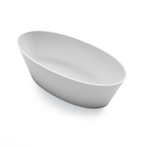 Ванна отдельностоящая искусственный камень 1750х800х550 со сливом-переливом белый глянцевый alma gruppo treesse