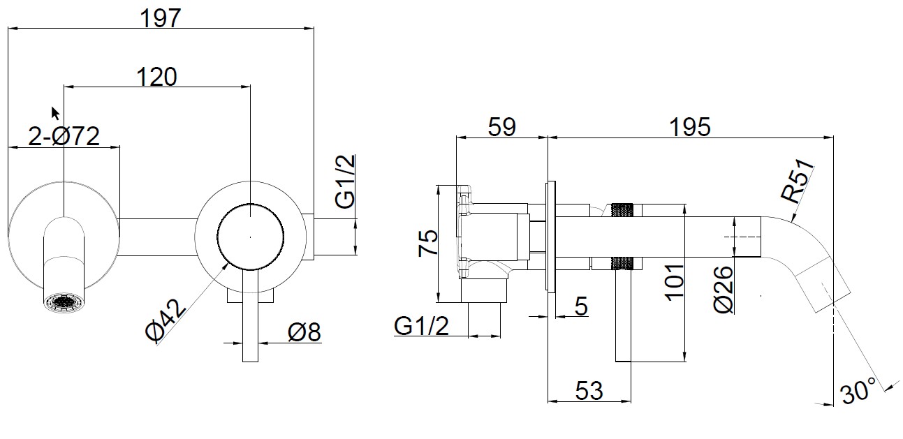 Смеситель для раковины Allen Brau Priority 5.31030-00 (с внутренней частью) хром