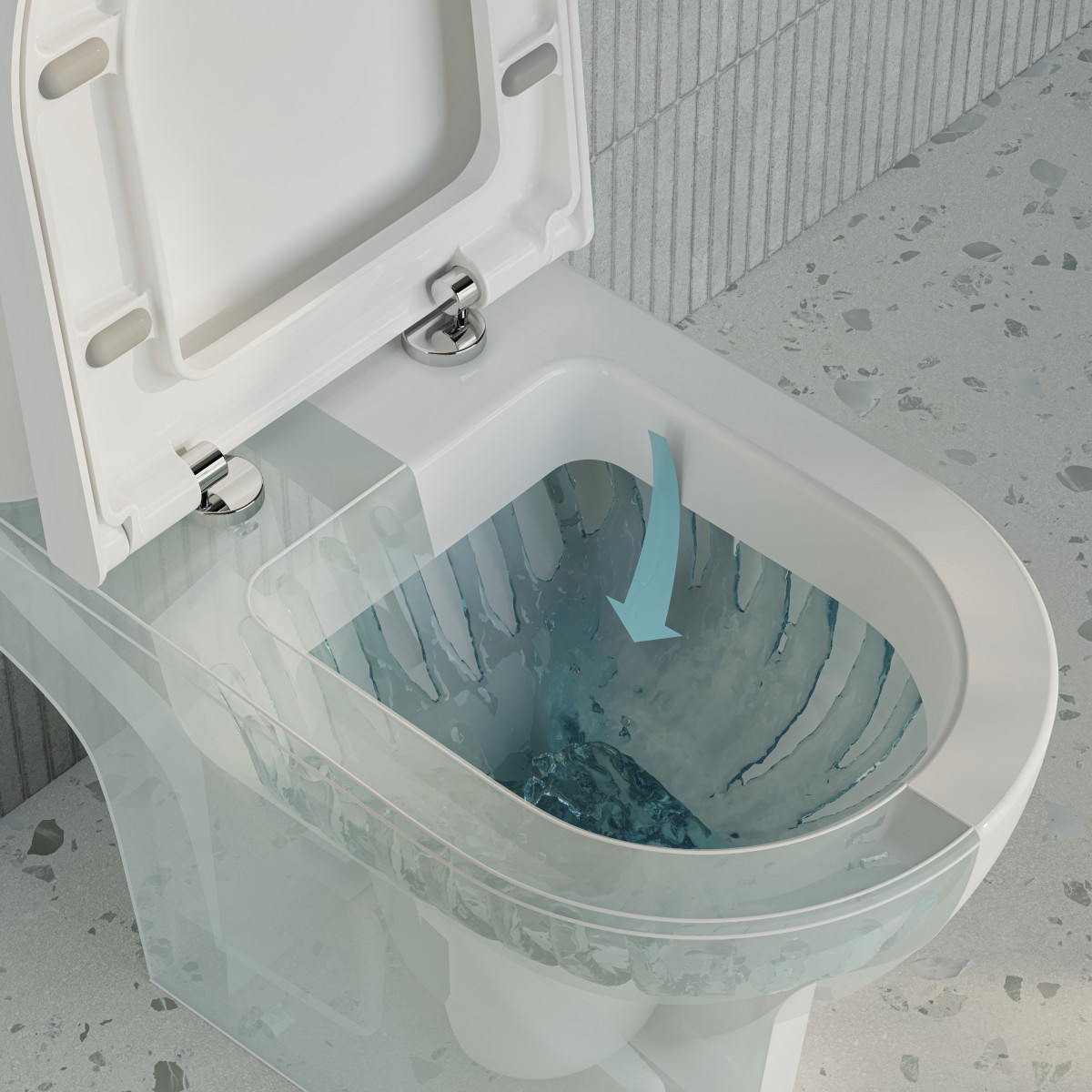 Унитаз-компакт напольный VitrA Zentrum 9012B003-7209 с сиденьем микролифт белый санитарный фарфор антибактериальное покрытие Hygiene