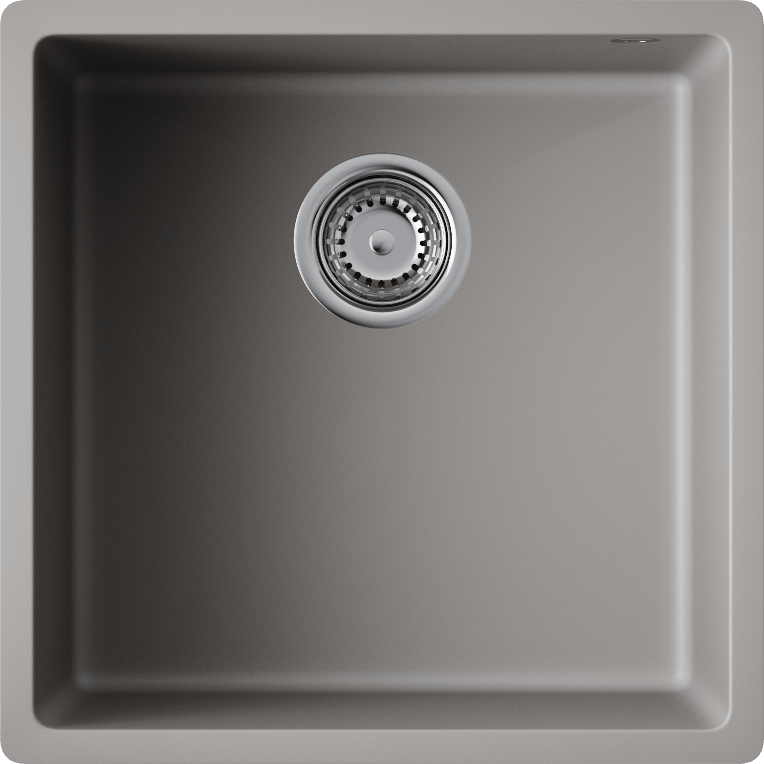 Кухонная мойка omoikiri bosen 44-u-gr tetogranit/leningrad grey 440 x 440 x 200