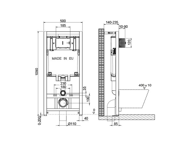 Инсталляция для подвесного унитаза механическая oli80eco oli