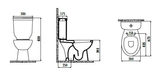 Creavit sedef sd300-00cb00e-0000 унитаз-компакт с функцией биде | чаша унитаза (белый глянцевый)