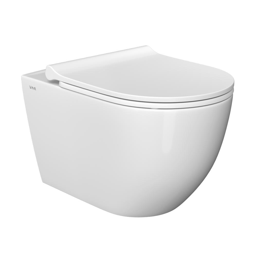 Подвесной унитаз VitrA Mia Round 7510B003-0075 безободковый SmoothFlush белый санитарный фарфор антибактериальное покрытие Hygiene