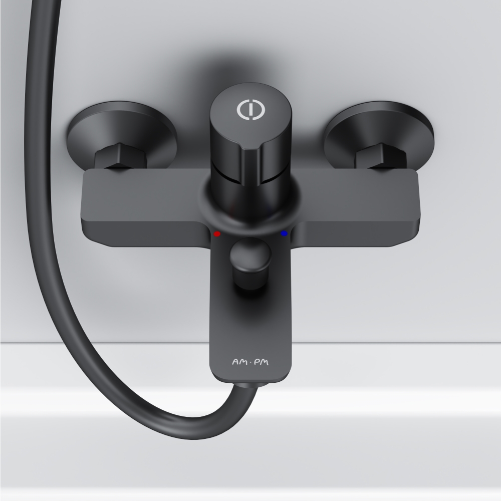 F85A10522_xxx X-Joy TouchReel смеситель д/ванны/душа нажимной, чёрный