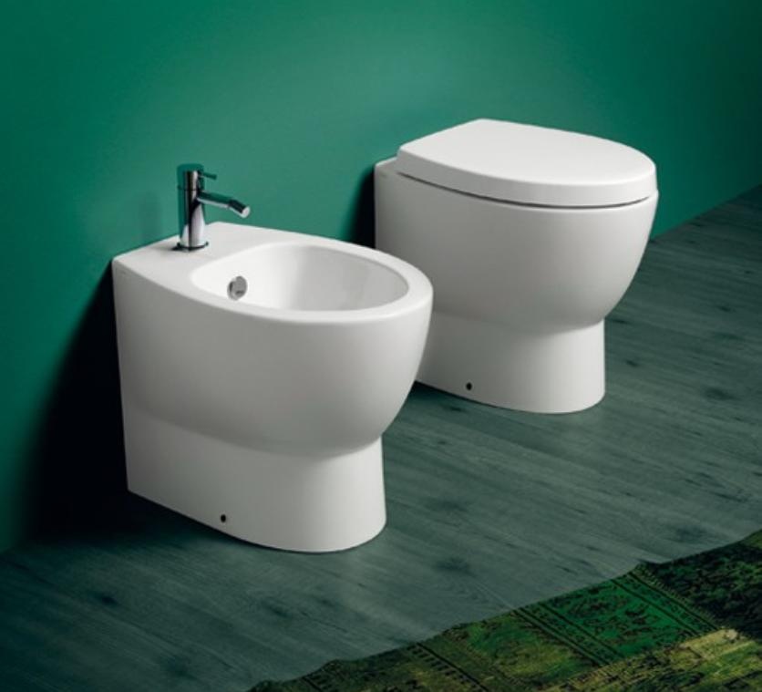 Унитаз напольный приставной lft spazio 530x350x420 белый глянцевый simas