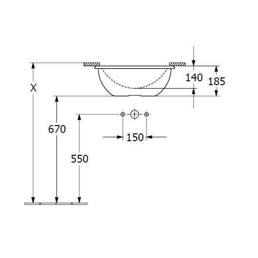 Loop & Friends Раковина для установки под стол. овал, 430 x 280 x 185 mm, Альпийский белый,(замена 61611001)
