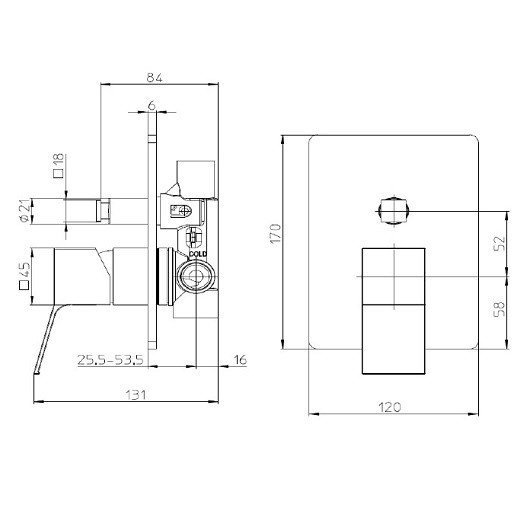 Bossini aki z00740.094 смеситель для ванны - внешняя часть никель