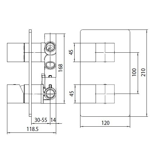 Bossini cube z00062.030 смеситель для ванны - внешняя часть хром