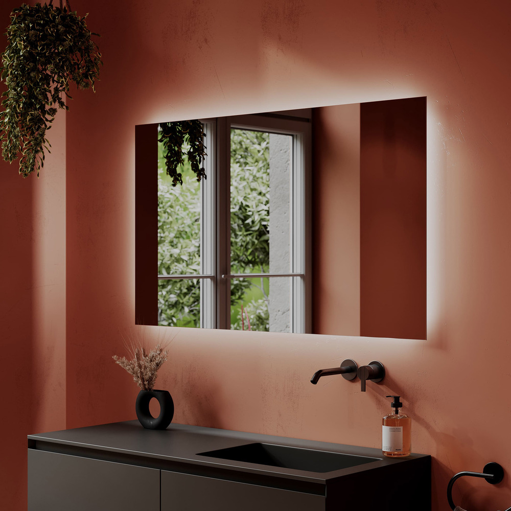 Зеркало для ванной комнаты sancos square 1200х700 с подсветкой, арт. sq1200