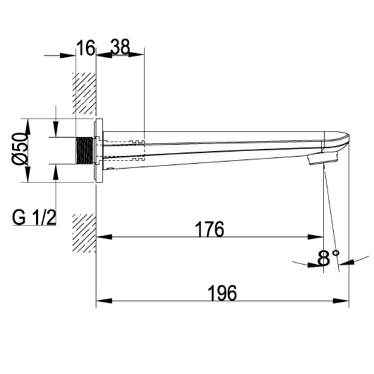 TVT10550511061 Излив для ванны