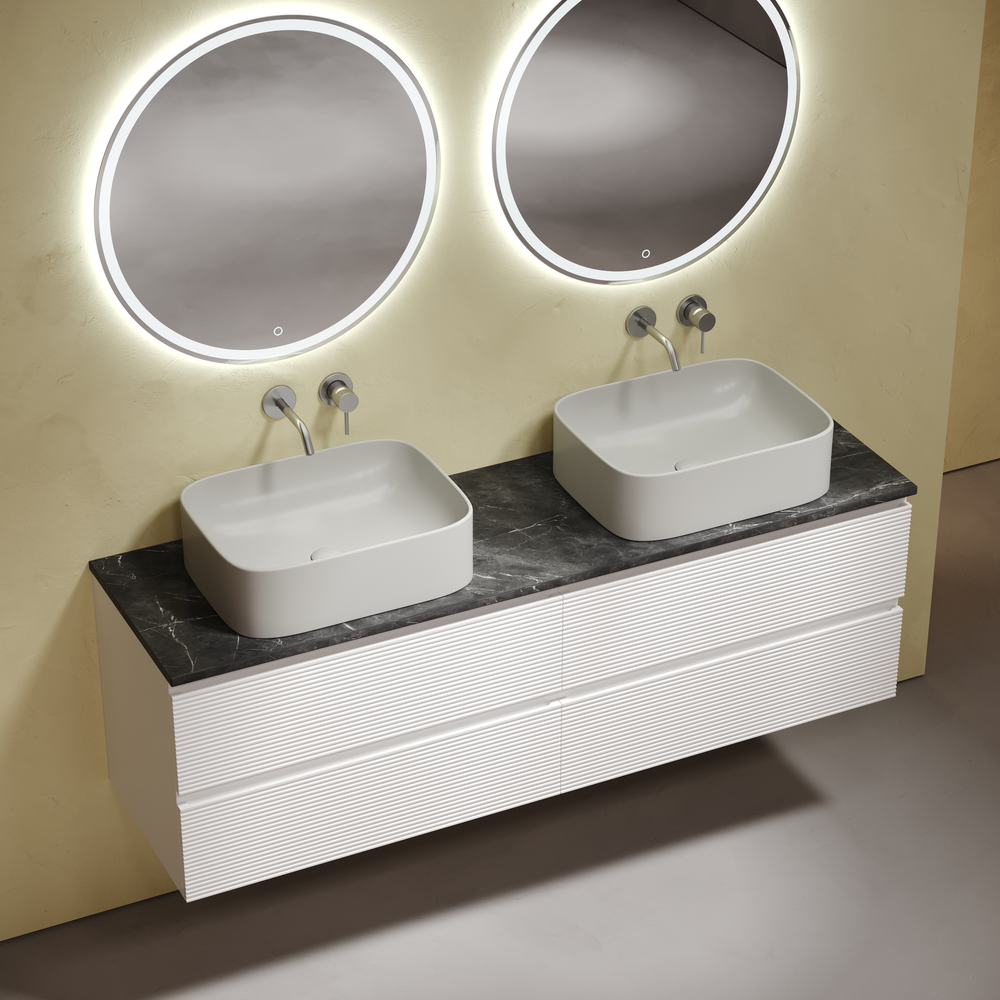 Столешница для ванной комнаты из керамогранита sancos black sky 1600х460 без отверстия под смеситель, арт.tt160a1