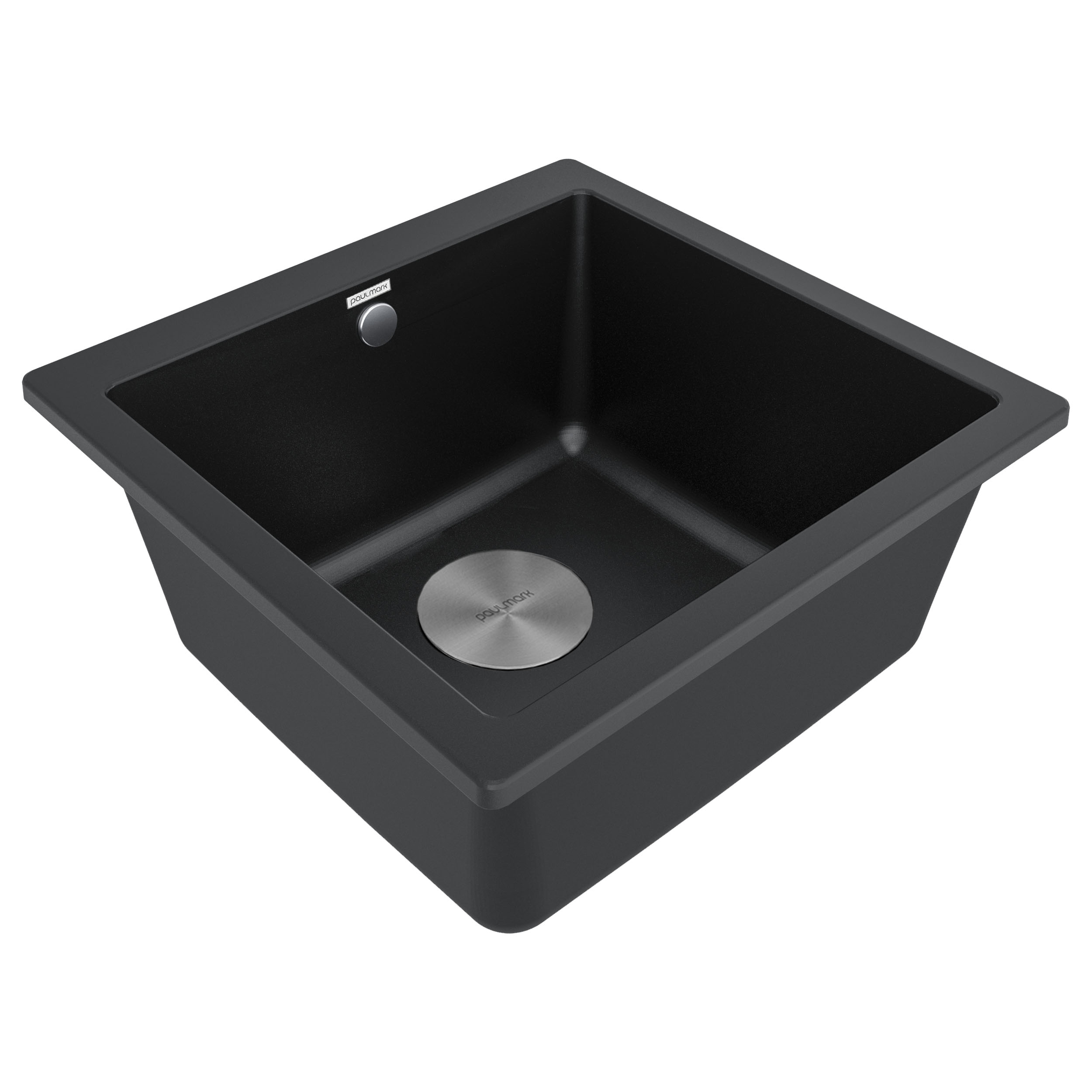 Мойка gera 50, it-granit, pm104546-blm, черный металлик, 445х460, подст. мон. paulmark