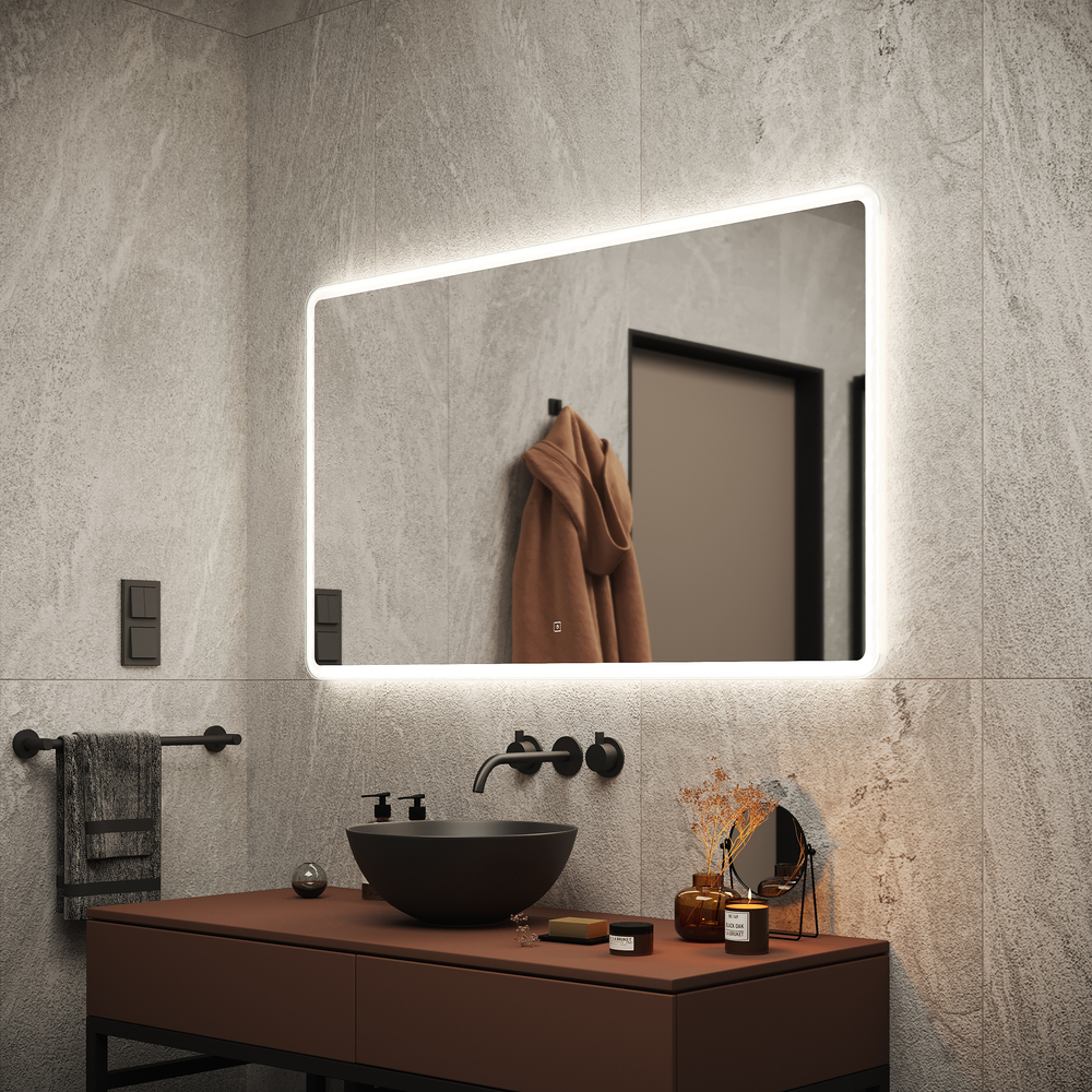 Зеркало для ванной комнаты sancos arcadia 1200х700 с подсветкой, арт. ar1200