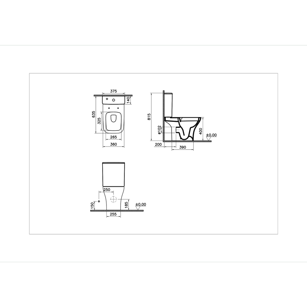 Унитаз-компакт напольный VitrA Polar 9843B003-7201 с сиденьем микролифт белый санитарный фарфор антибактериальное покрытие Hygiene