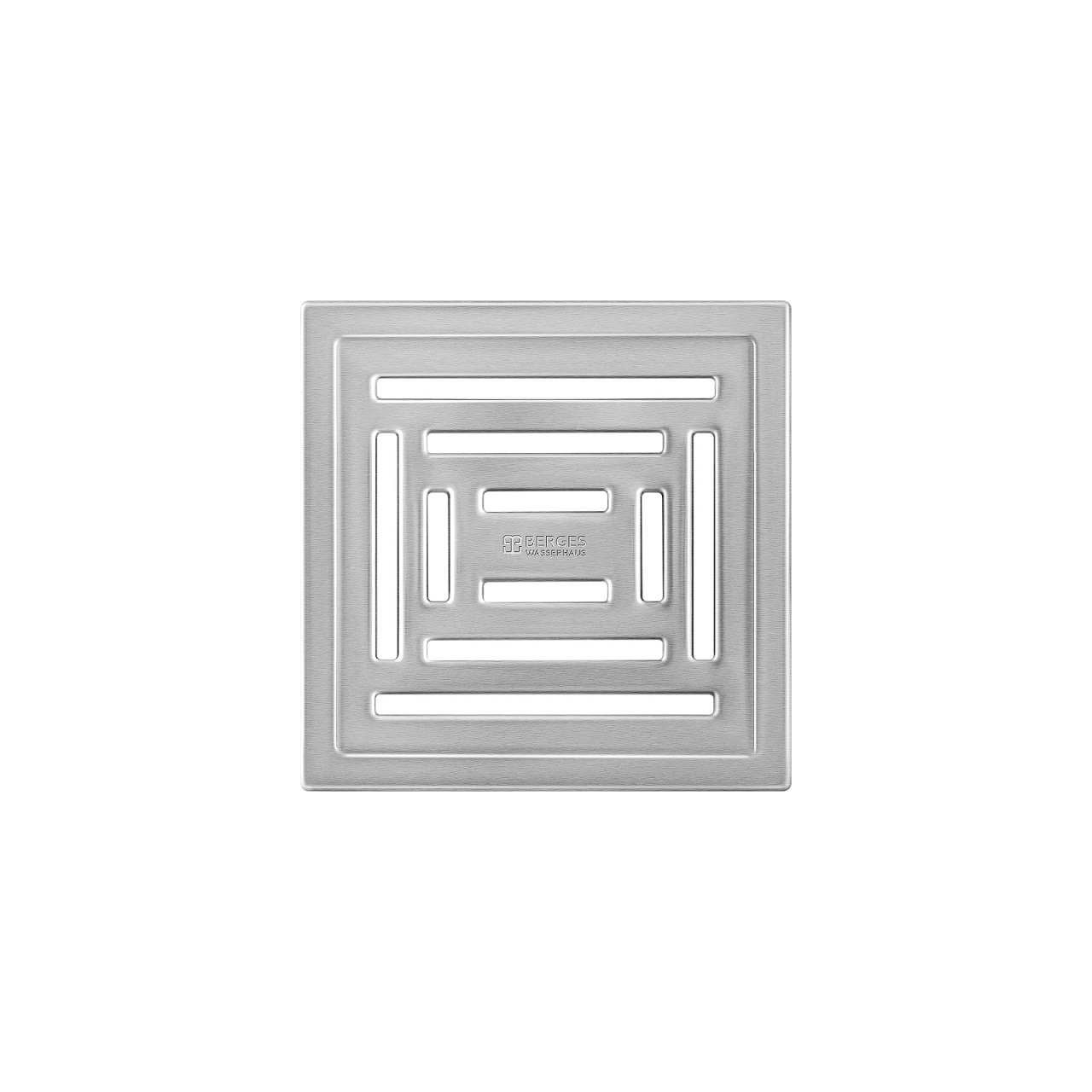 Трап berges водосток zentrum uno 100х100, матовый хром, выпуск d50 h65 боковой