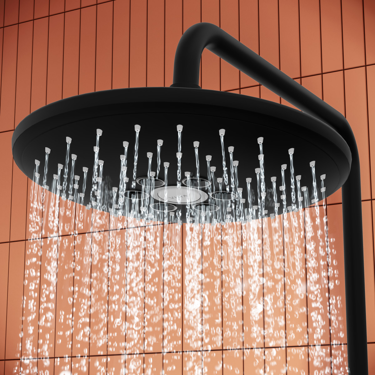 Душевая система VitrA Aquaheat A4720536EXP с термостатическим смесителем и ручным душем матовая черная латунь