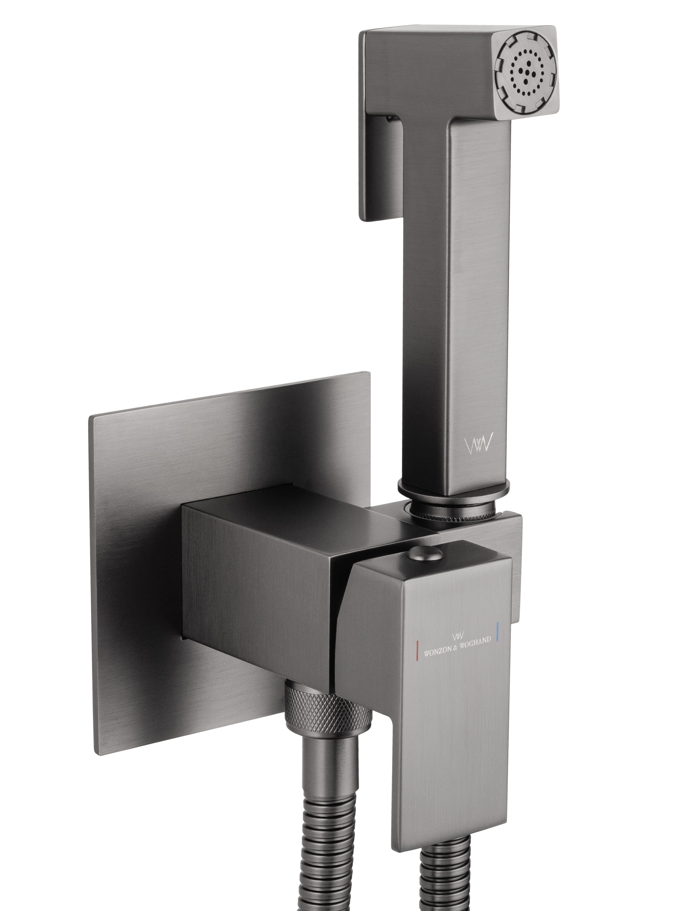 Смеситель с гигиеническим душем встраиваемый wonzon & woghand, темный графит (ww-88829903-bgm)
