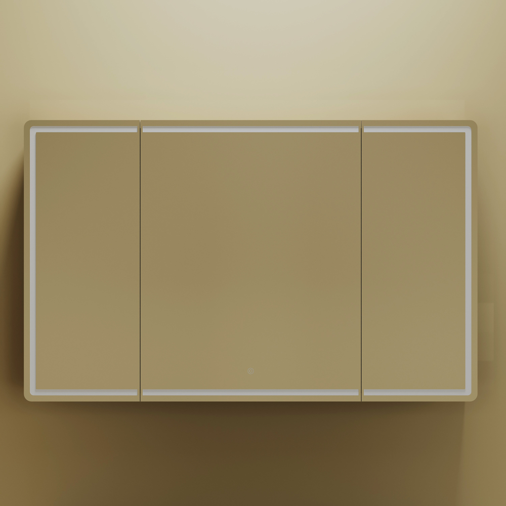 Зеркальный шкаф для ванной комнаты sancos mirror 1190x150х740 мм, с led подсветкой, цвет дуб чарльстон, арт. mi120ech