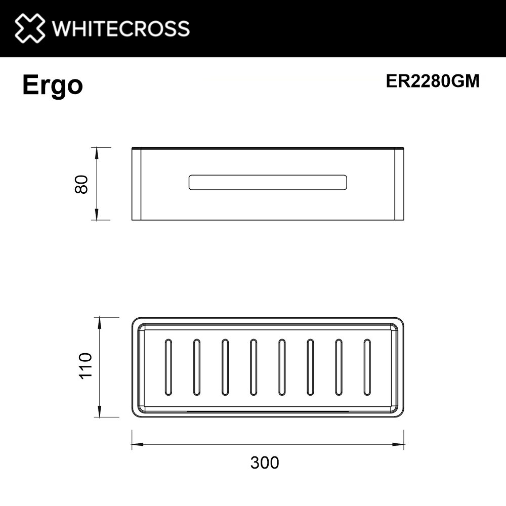 Полка для душа WHITECROSS Ergo ER2280GM (оружейная сталь)