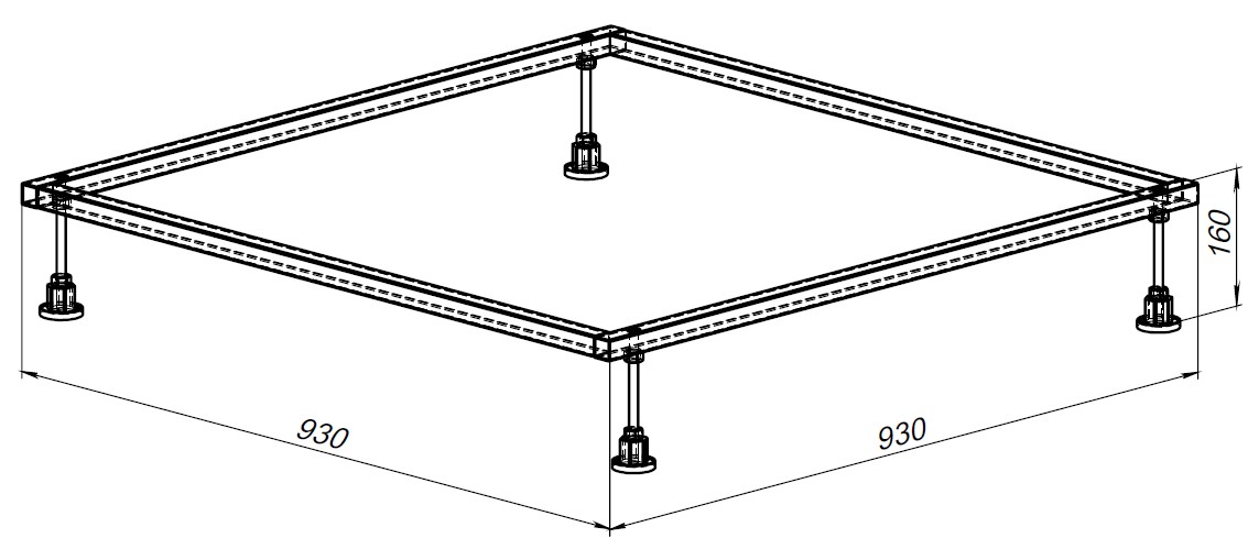 Каркас для поддона allen brau 100х100 8.00002