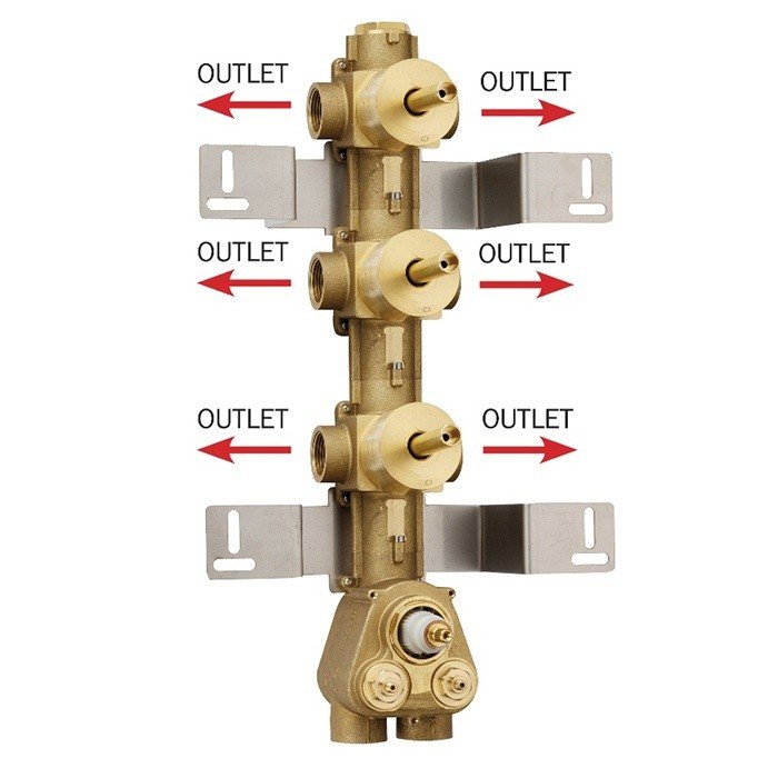 Bossini z030273000 встраиваемая часть термостата для душа и ванны на 6 выходов