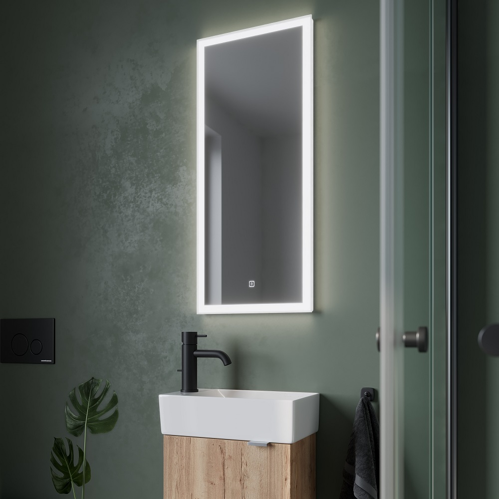 Зеркало для ванной комнаты  sancos polo 350х800 с подсветкой, арт. pl35