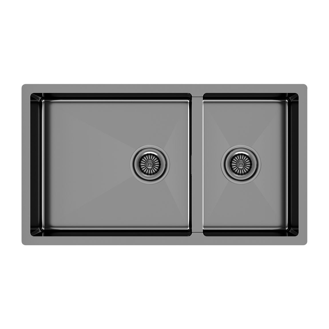 Мойка нерж. сталь gerberg 78/2s uni, pm227844-gm, вороненая сталь, 780х440мм, paulmark