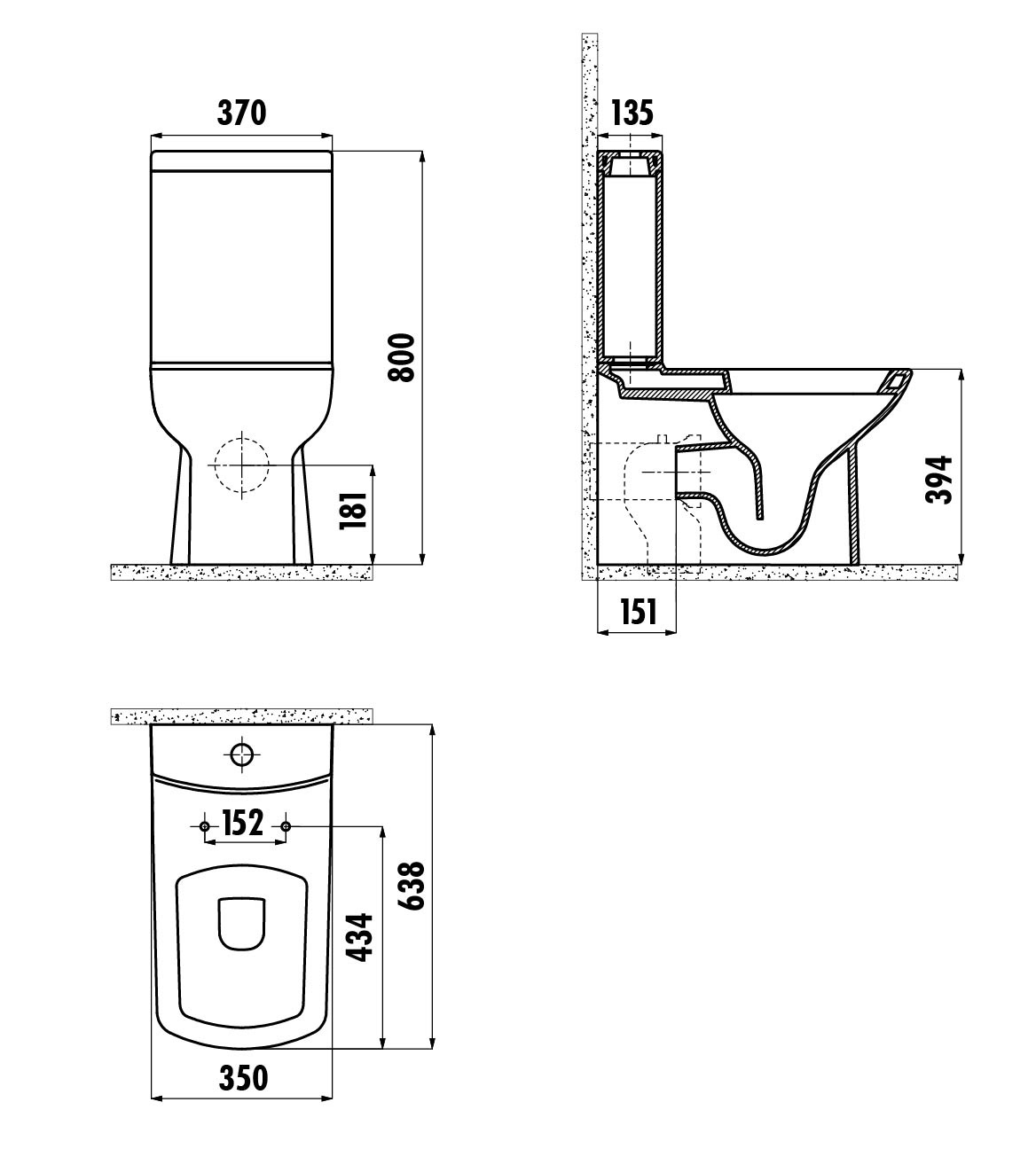 Creavit lara lr360-00kk00e-0000 унитаз-компакт с функцией биде | чаша унитаза (угольно-чёрный матовый)
