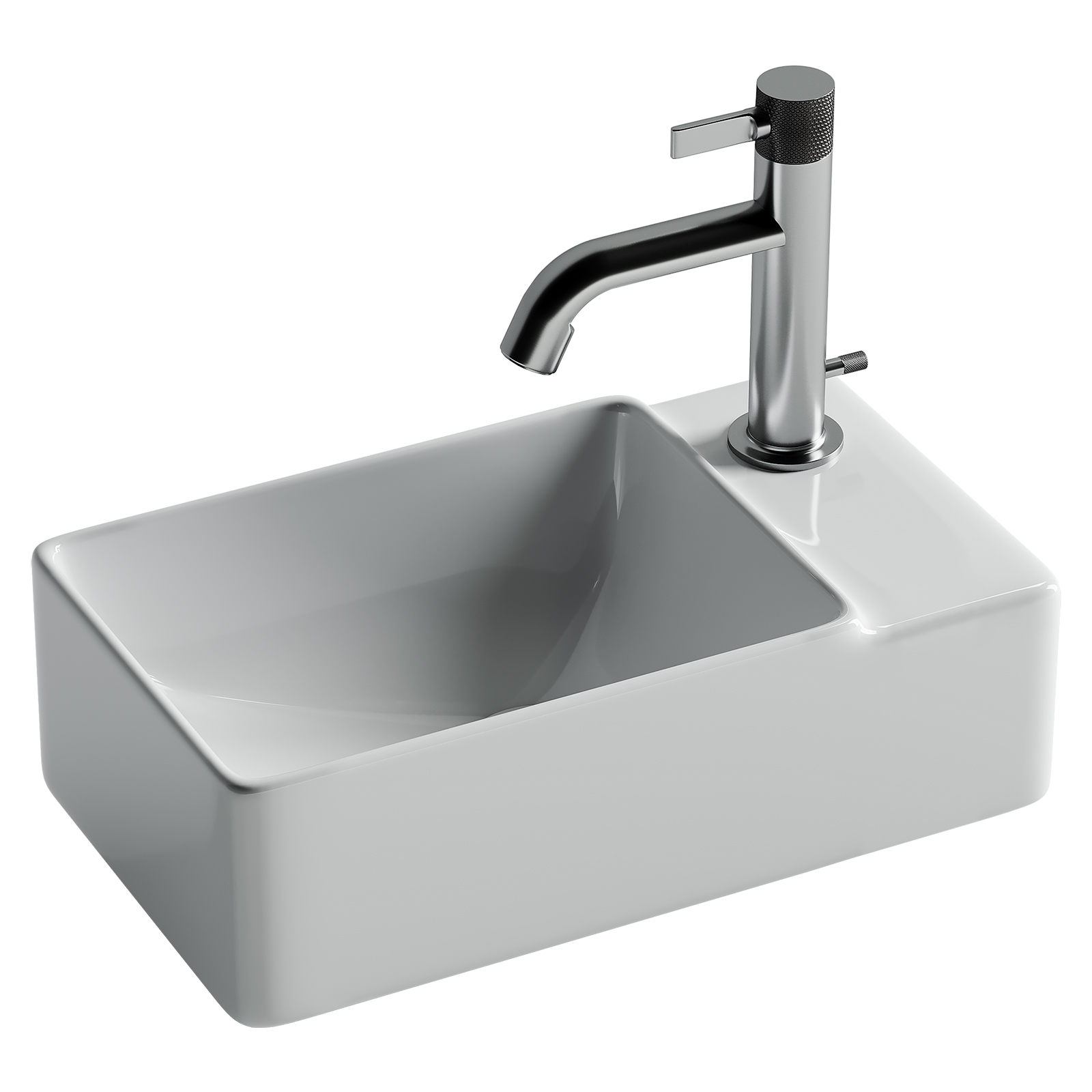 Умывальник подвесной прямоугольный (чаша слева, отверстие под смеситель справа) element 395x220x125мм