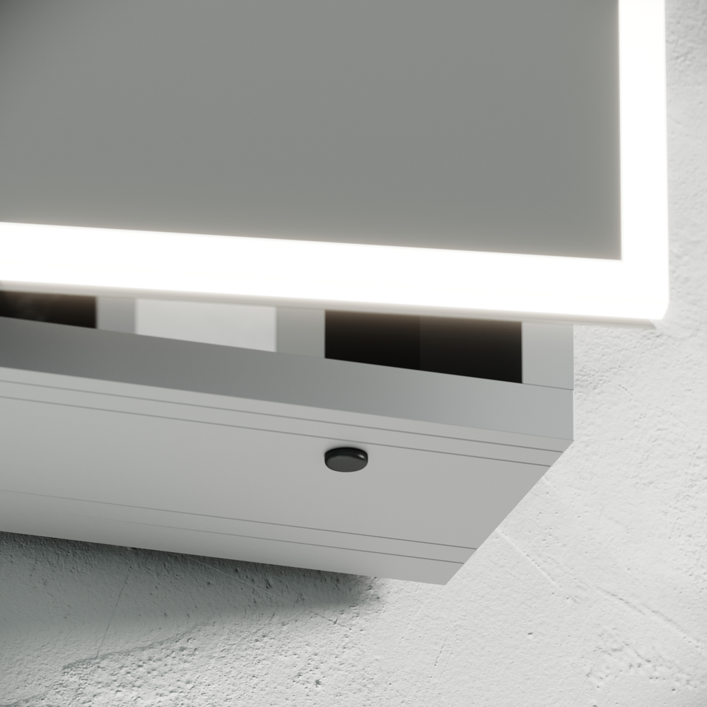 Зеркальный шкаф для ванной комнаты из алюминия sancos evoke 600x700х136 мм, с led подсветкой, арт. sc8060