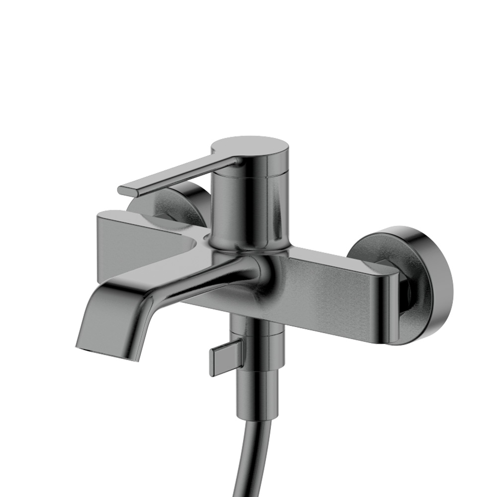 Aqm6412gm asti смеситель для ванны однорычажный, с душевым набором, 3 режима, серый матовый