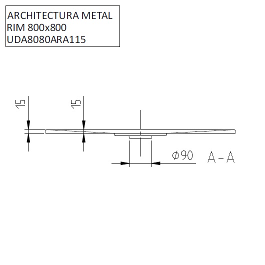 UDA8080ARA115V-01 Architectura  Душевой поддон  800 x 800 x 15 mm