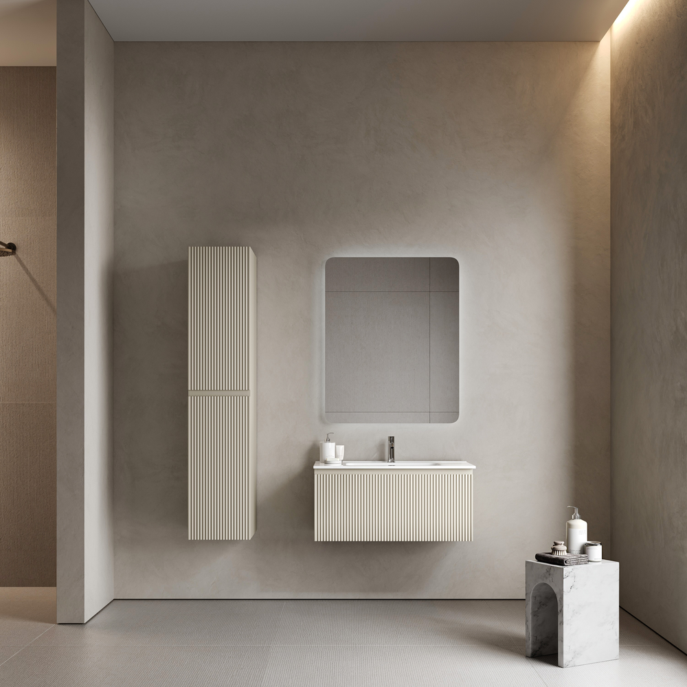 Тумба подвесная SANCOS Snob R 1.0 890х445х406, c одним ящиком оснащенным доводчиками, Beige Soft , арт.SNR1.090CE