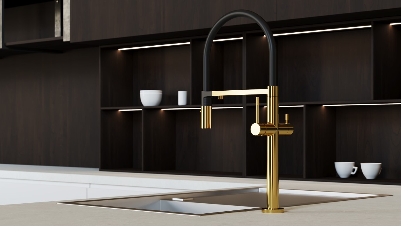 Смеситель для кухни UNO GOLD c краном для питьевой воды