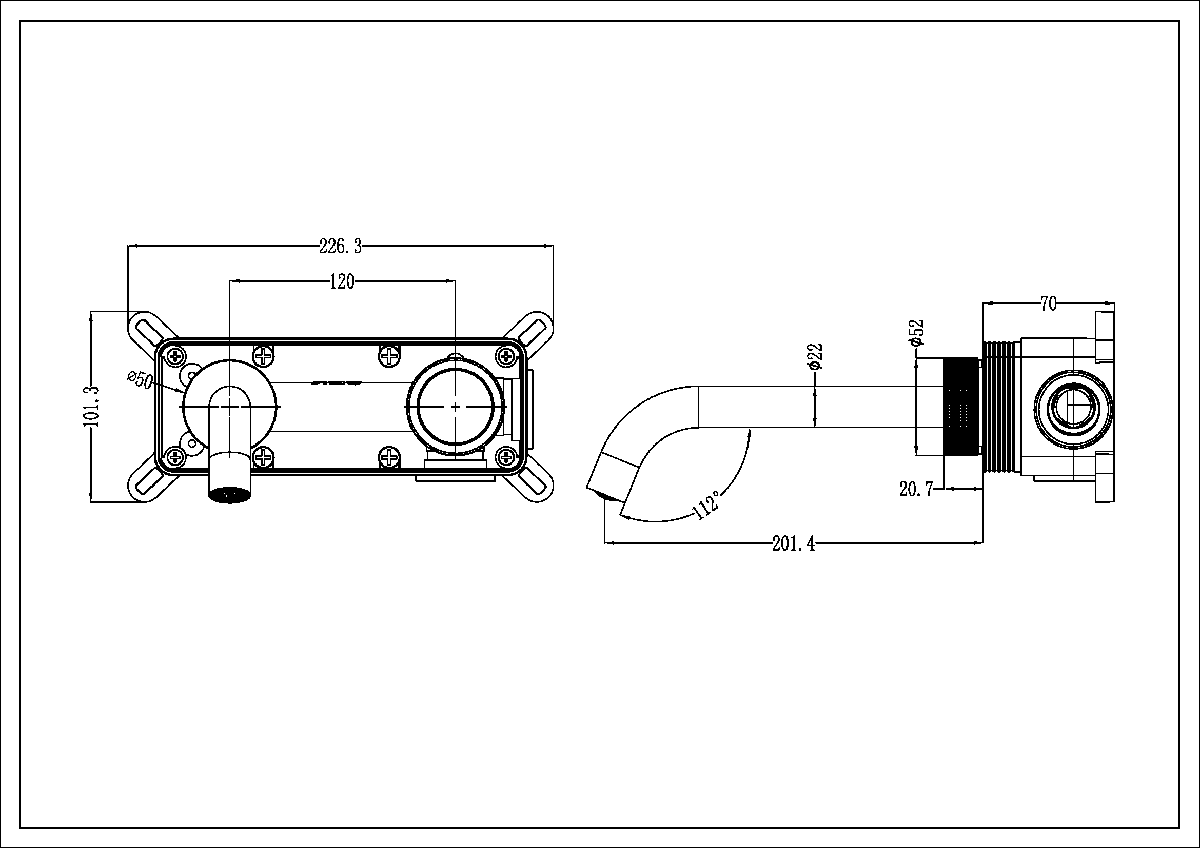 Смеситель для раковины настенный  boheme tech 158/2-brb бронза брашированная