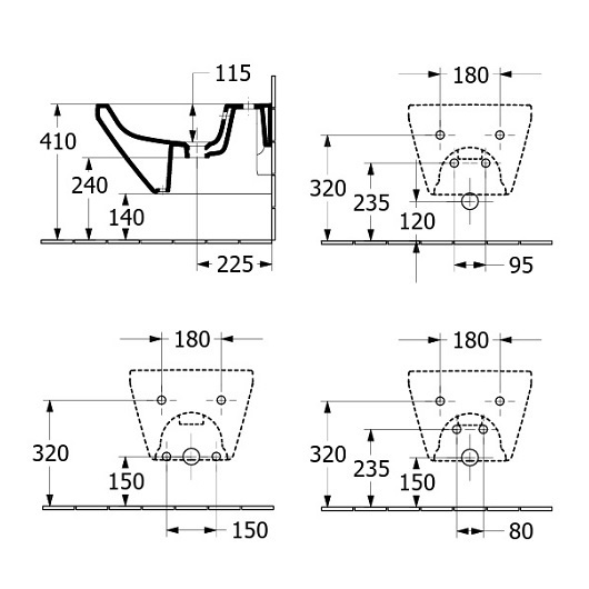 Биде, Villeroy&Boch, Architectura, подвесной, шгв 370*530*270, цвет-альпийский белый