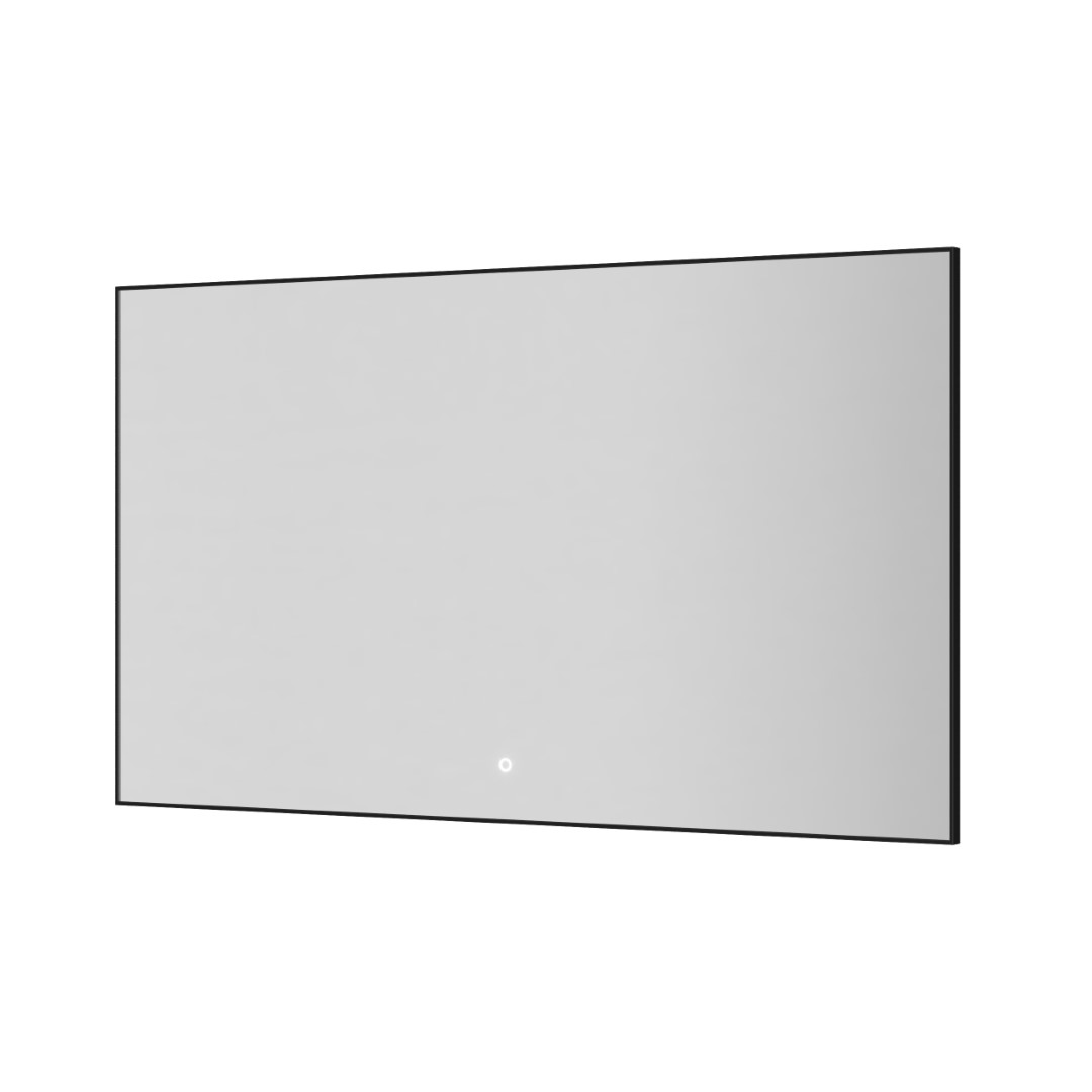 Прямоугольное зеркало , мет. рама, подсв., сенсор, антизапотевание, 120*70 black